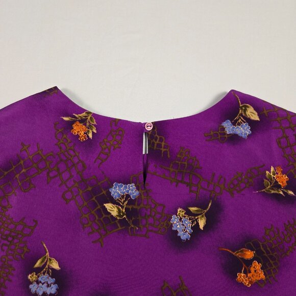 Vintage Maggie Sweet‎ Jubilee Two Piece Set Purple Floral Skirt & Top 2X 3X - Picture 12 of 14